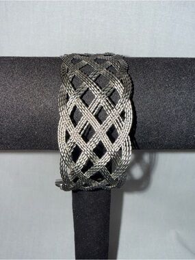 Elegant Vintage Stainless Steel Braided Cuff Bracelet